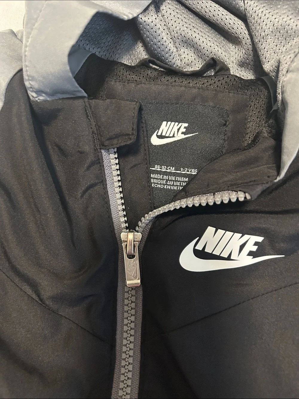 Nike Royal Blue Short Sleeve Tee with White Swoosh & grey windbreaker 2T